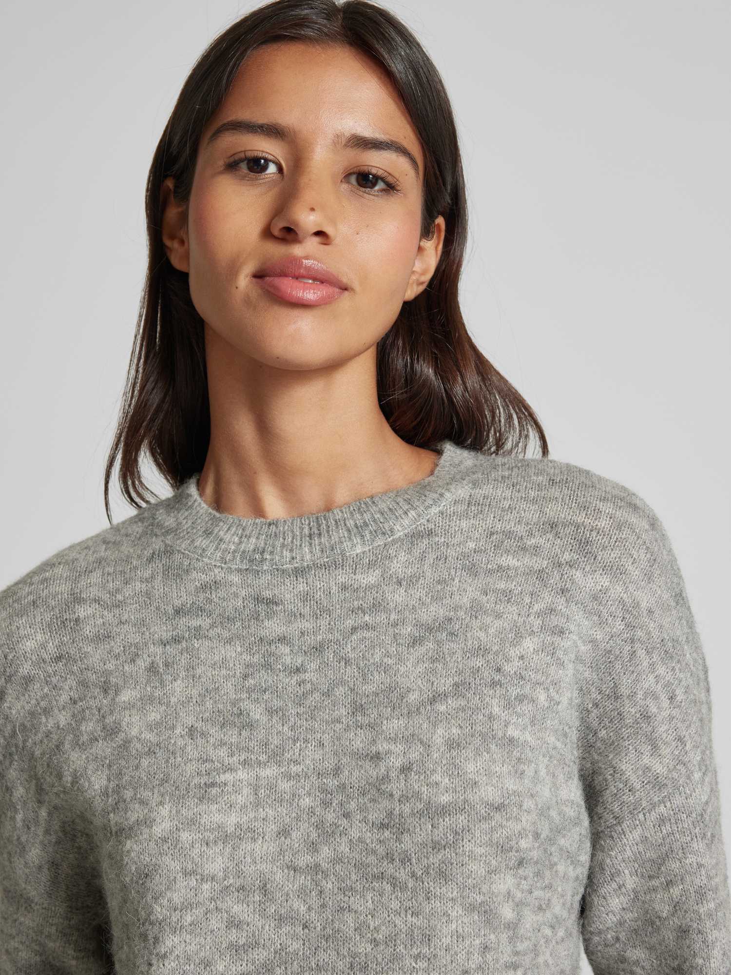 VAN GRAAF Msch Copenhagen Damen Grau Strickpullover Mit Alpakaateil Polyamid Groß - Bild 3