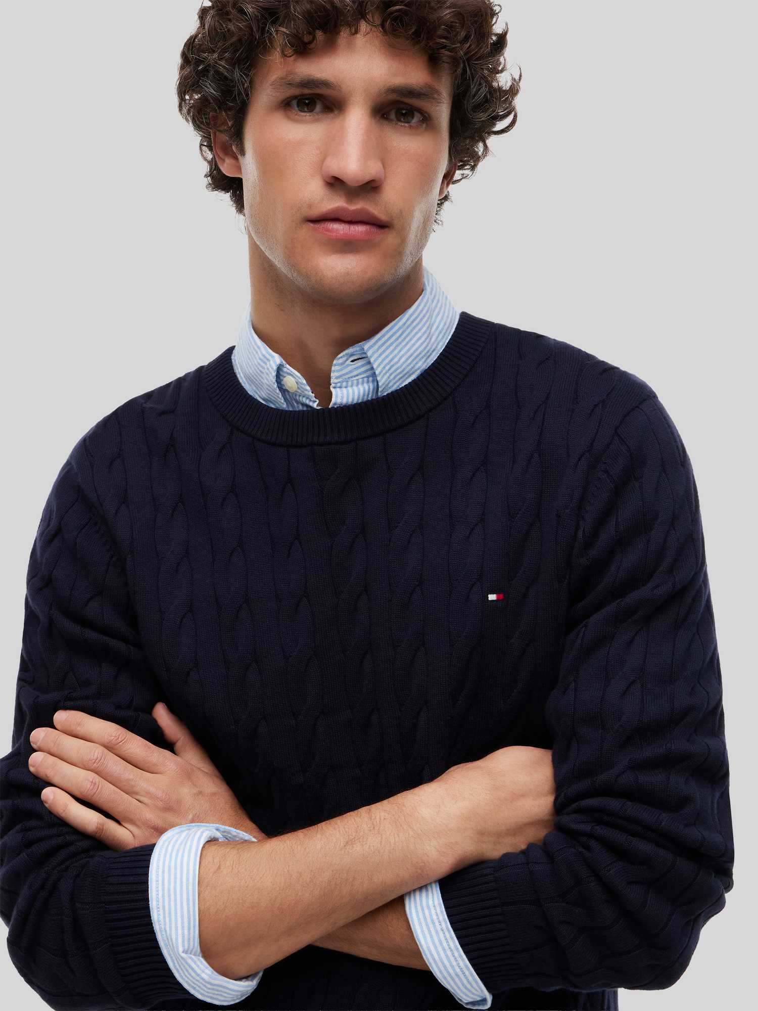 Tommy Hilfiger Flag Logo Cable Knitted Sweater - Bild 6