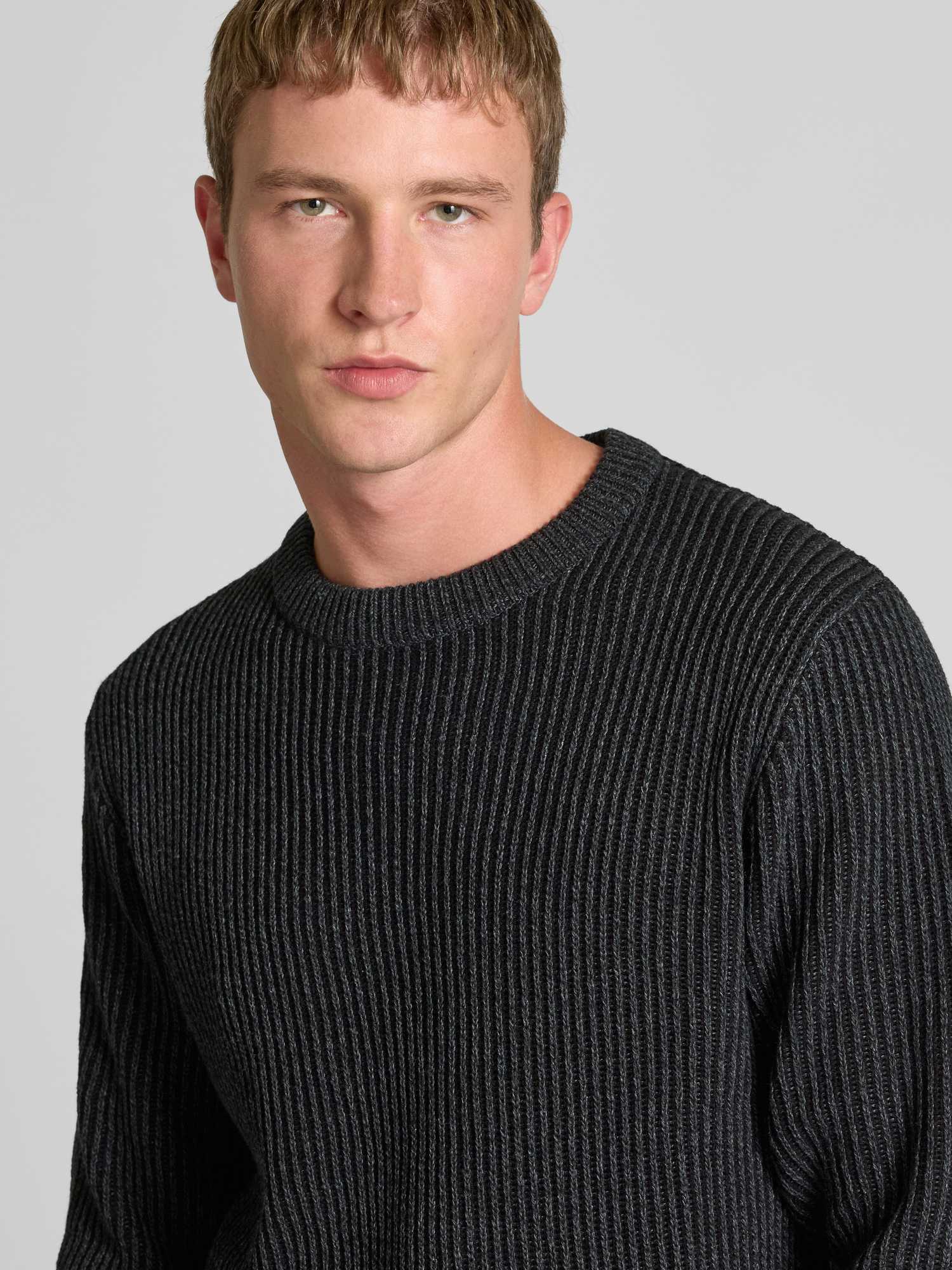 Jack & Jones Herren Schwarz Rundhalspullover "Jjedover Knit Crew Neck Sn", Gr. Xl, Strick, Obermaterial: 42% Baumwolle, 40% Polyacryl, 18% Polyes... - Bild 8