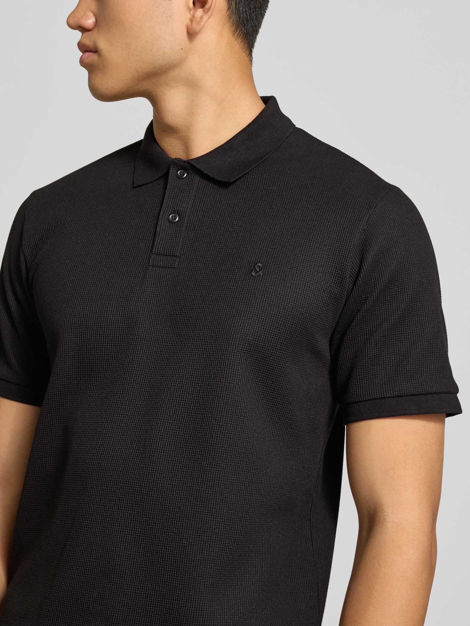 JACK & JONES Herren Poloshirt aus Baumwollmix in Schwarz, Größe L - Bild 6