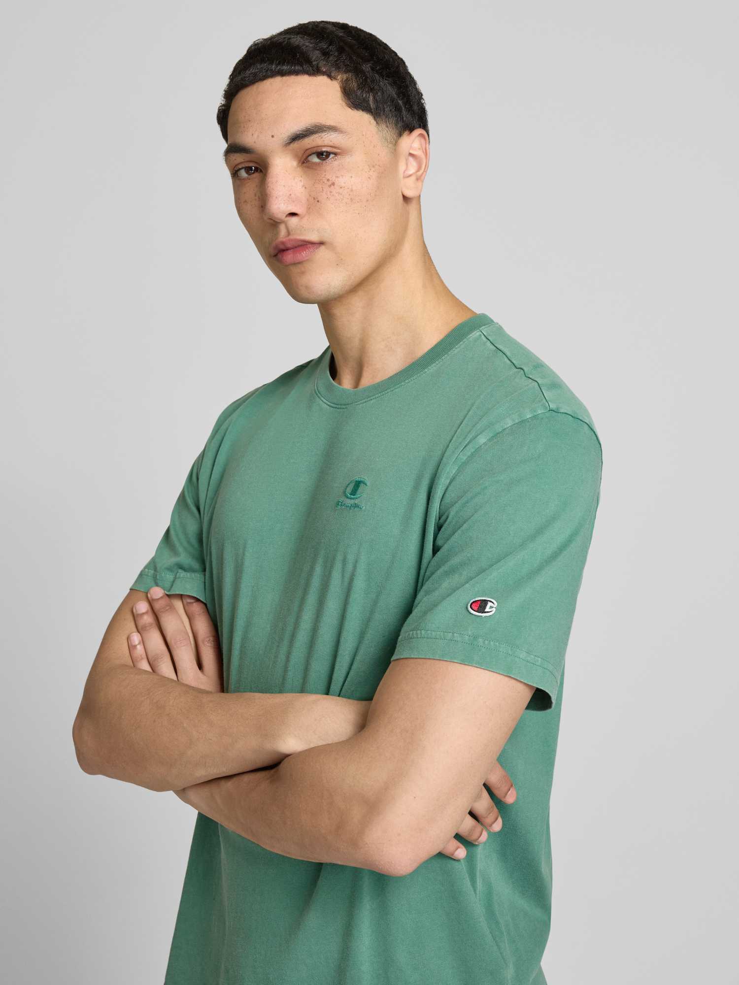 Champion - Herren T-Shirt - Baumwolle - M - Grün - Bild 2