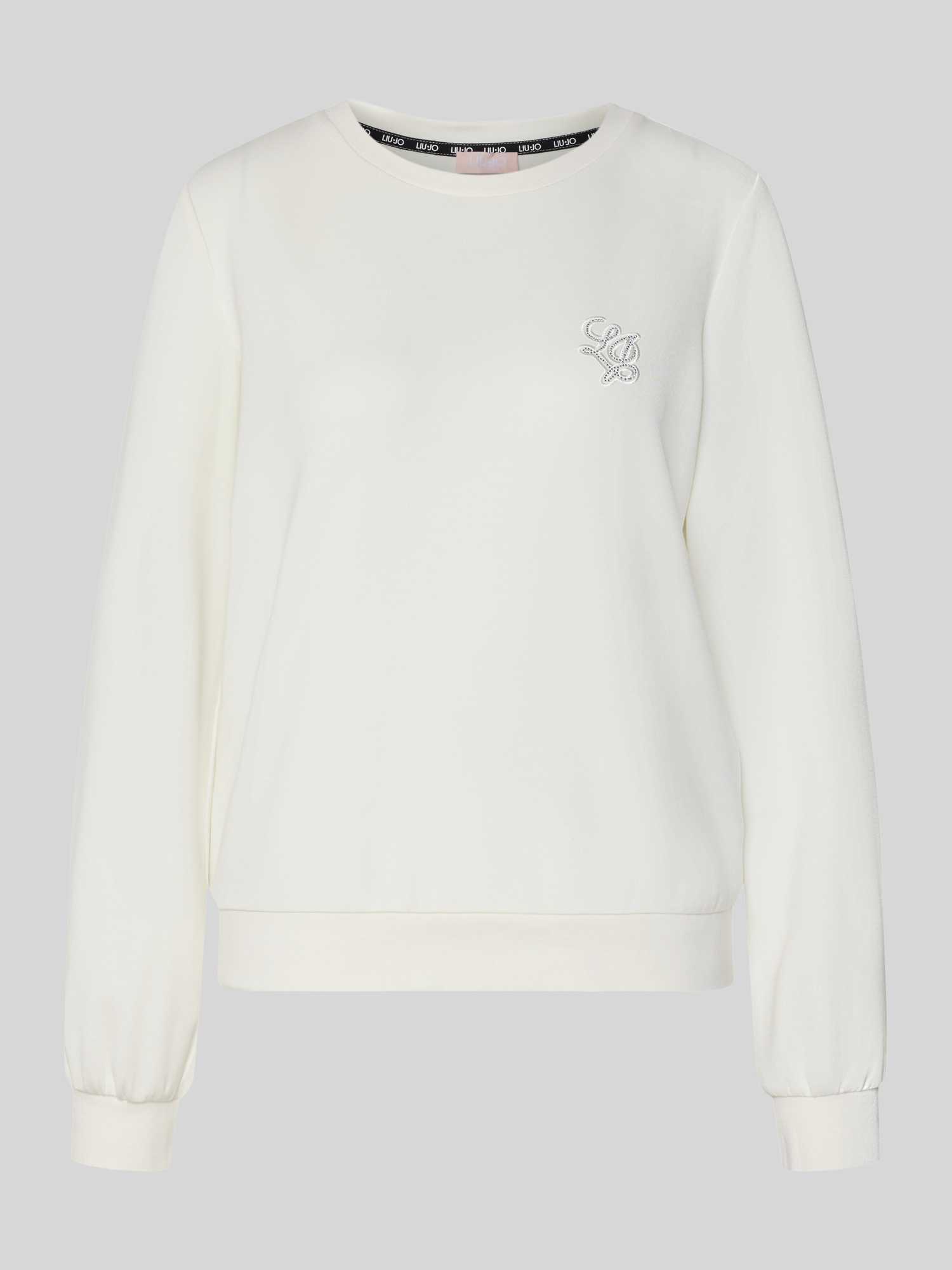 Liu Jo Sport Damen Offwhite Sweatshirt Aus Modal-Mix Mit Rundhalsausschnitt Groß