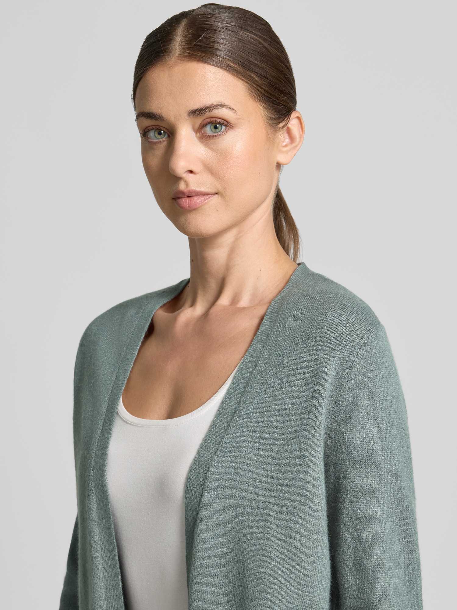 Vila - Viril Short L/S Knit Cardigan-Noos Balsam Green - Gr. - L - Bild 3