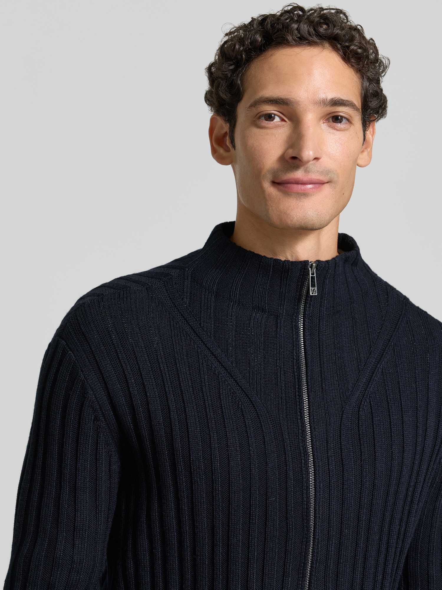 Armani Exchange Herren Strickjacke aus reiner Baumwolle in Dunkelblau Größe M - Bild 3