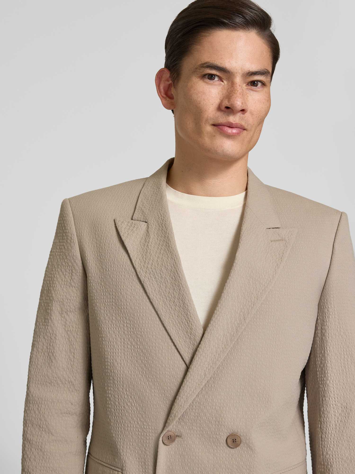 HUGO Herren Sakko Slim Fit Größe 50 Hellbraun Baumwoll-Mix - Bild 2