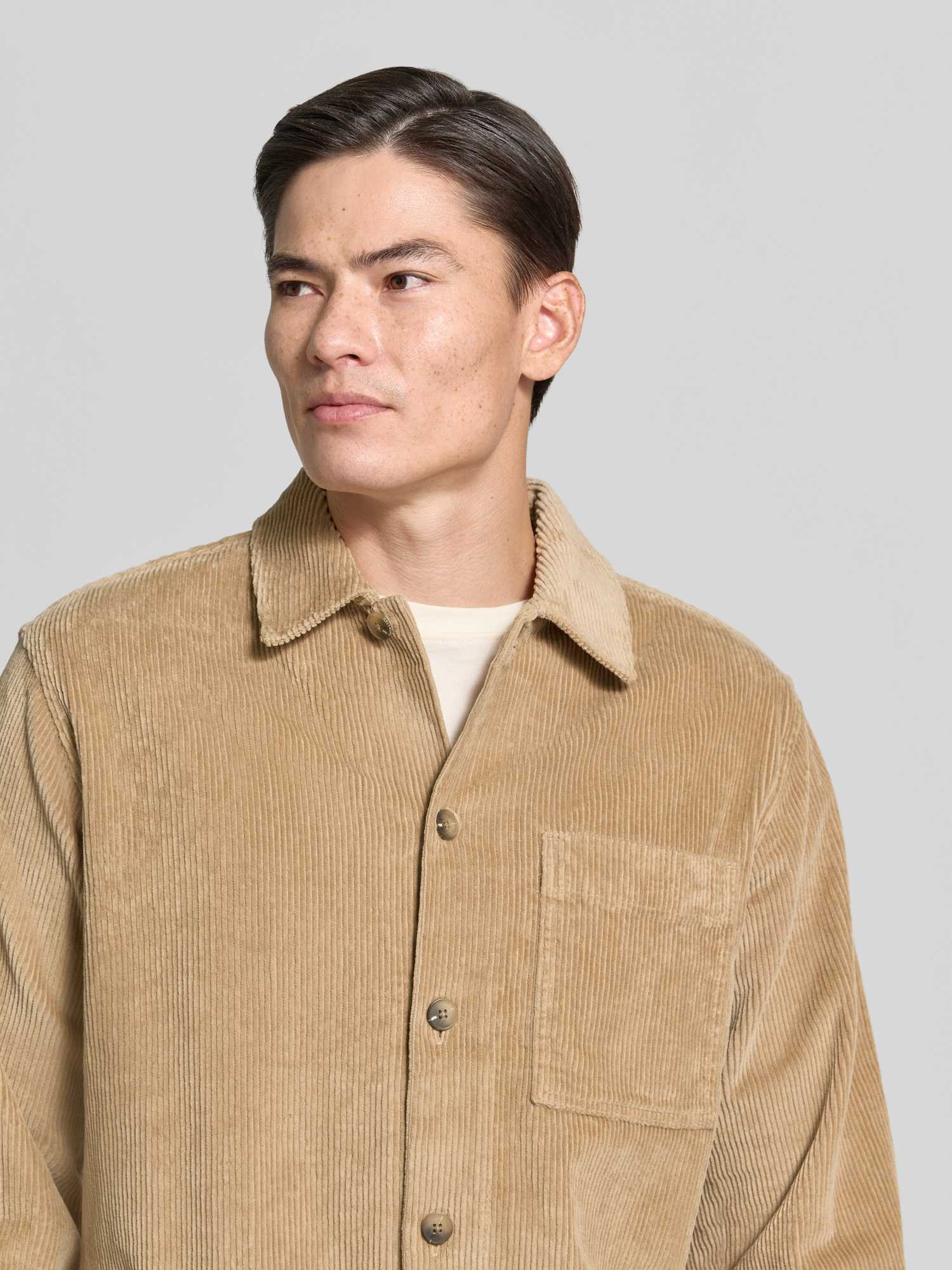 Selected Slmotto Kris Cord Overshirt Noos, Cornstalk - Bild 2