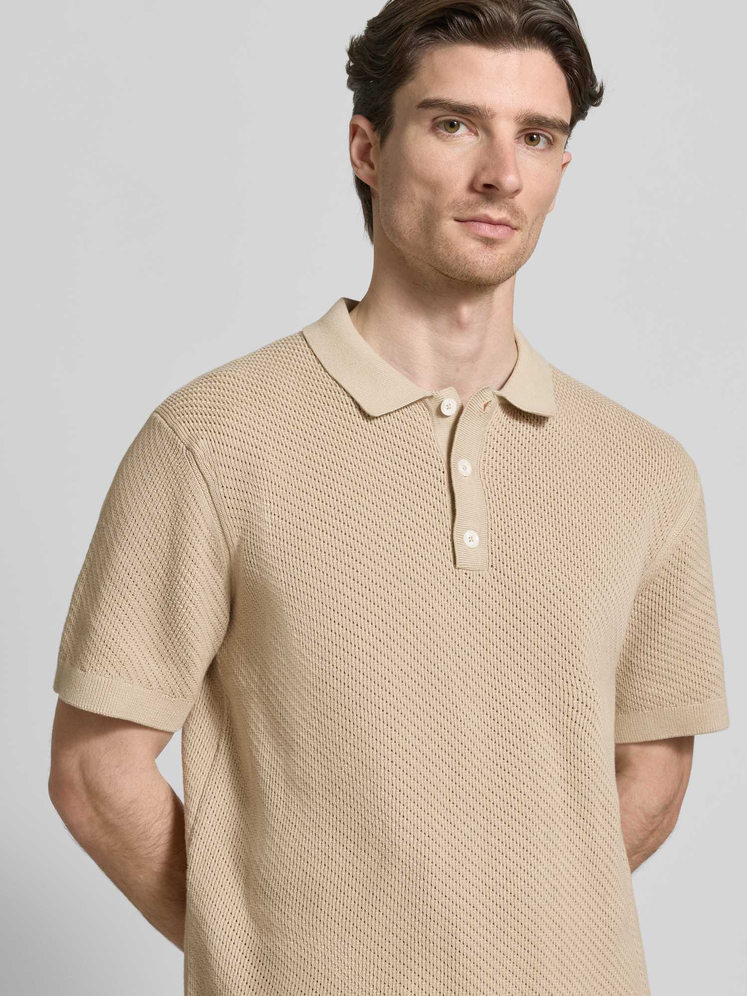 Casual Friday Herren Poloshirt Baumwolle Beige Gr. XL - Bild 4