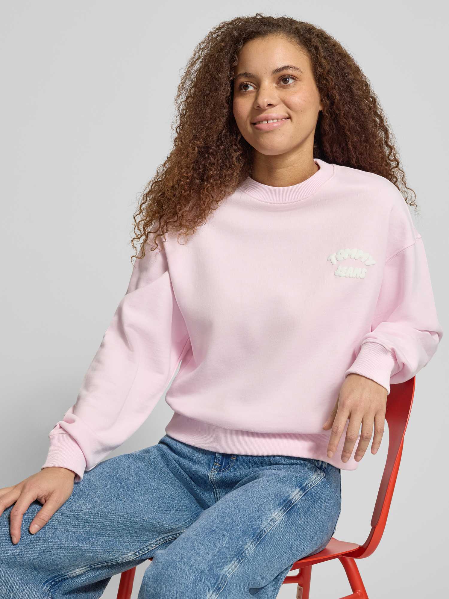 Tommy Jeans Damen Rosa Sweatshirt, Gr. M - Bild 3