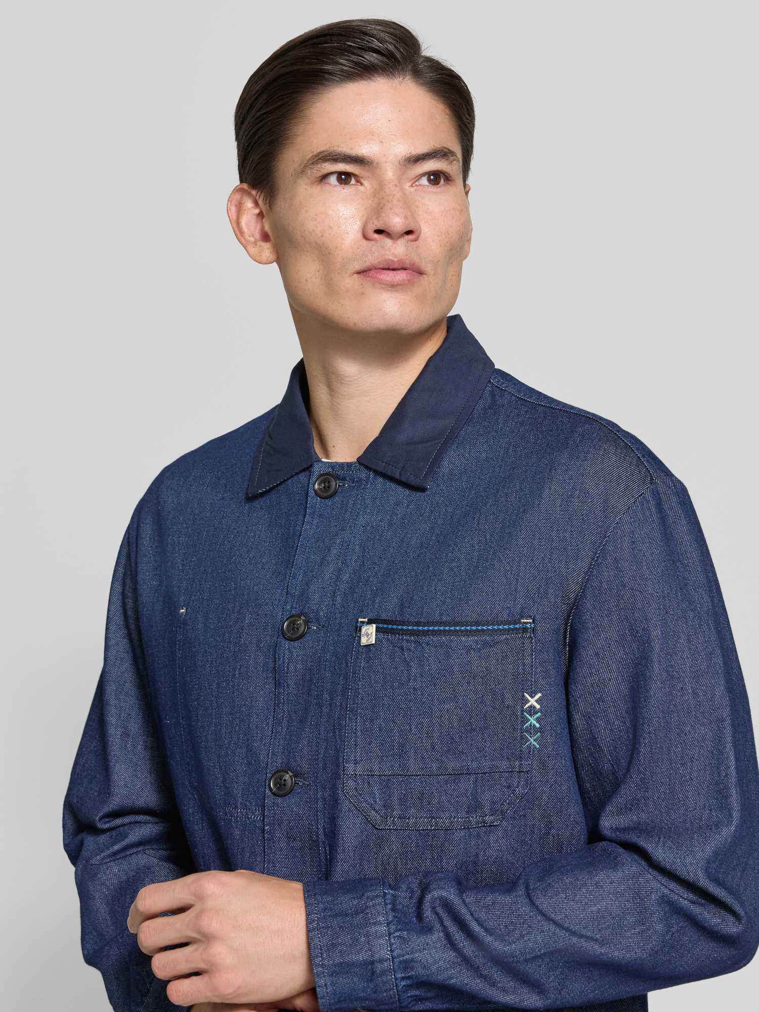 Scotch & Soda Herren Jeansblau Freizeithemden, Blau, Gr. L - Bild 2