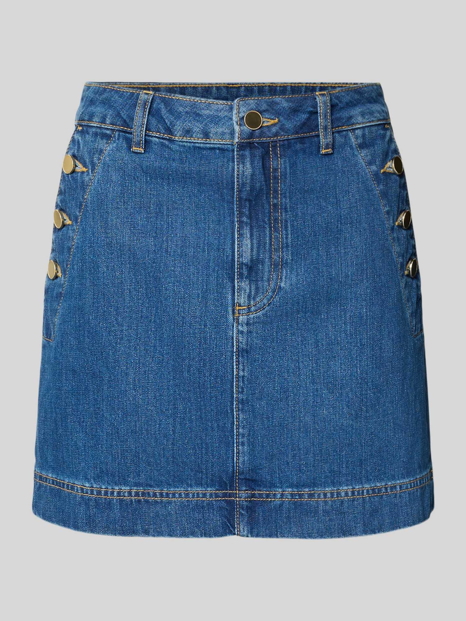 jeansrok van katoen met knopen