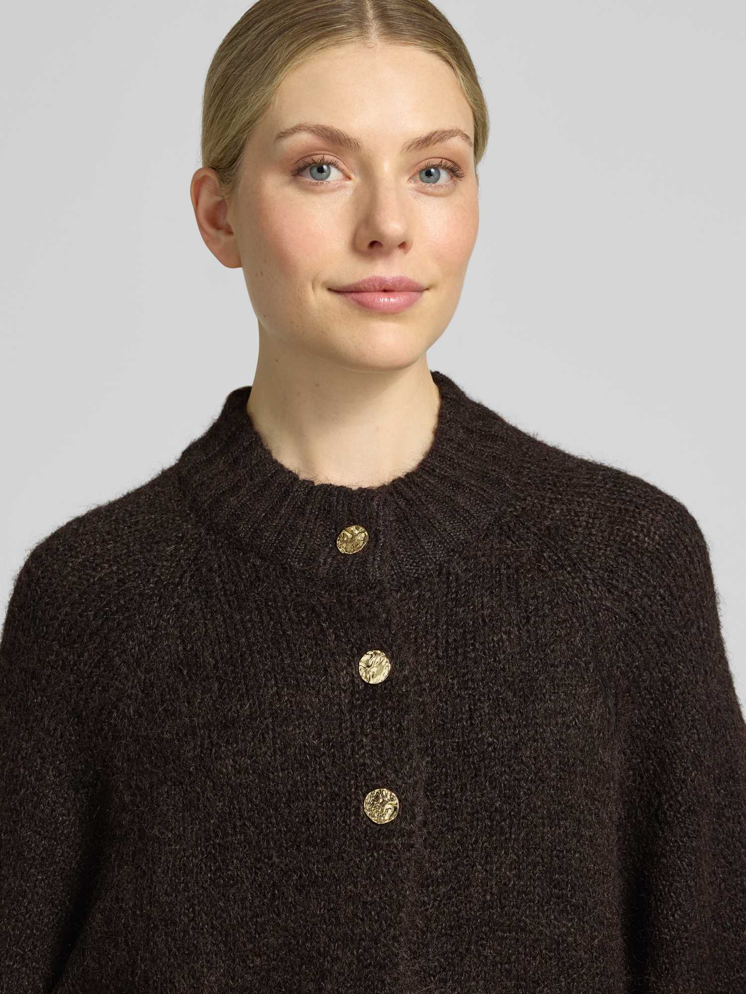 VAN GRAAF Neo Noir Damen Schoko Strickjacke Mit Woll-Anteil Braun, Größe 34 - Bild 3
