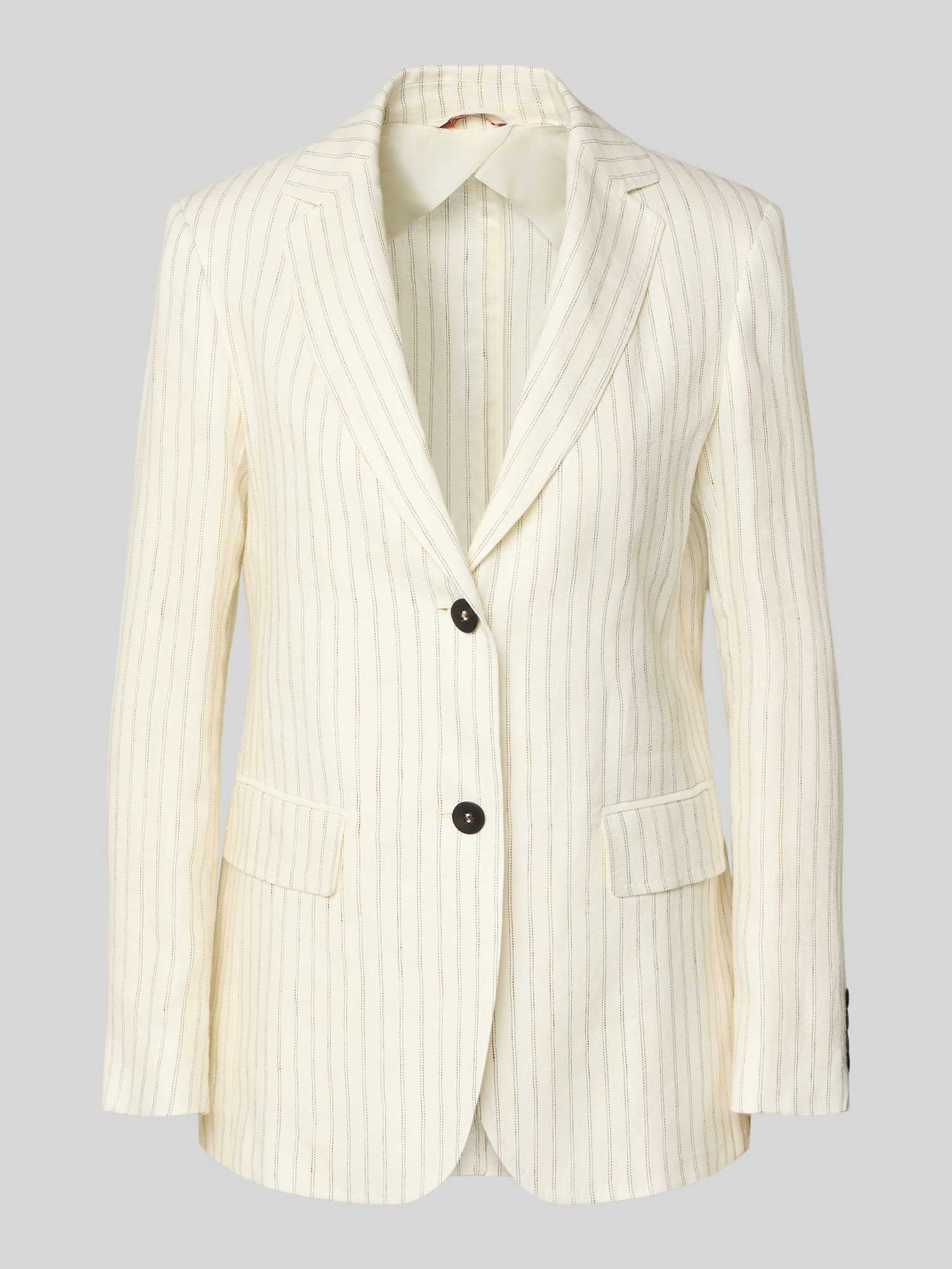 Max Mara Studio Max Mara Dames Lange Blazers In Wit/Beige Maat 40 