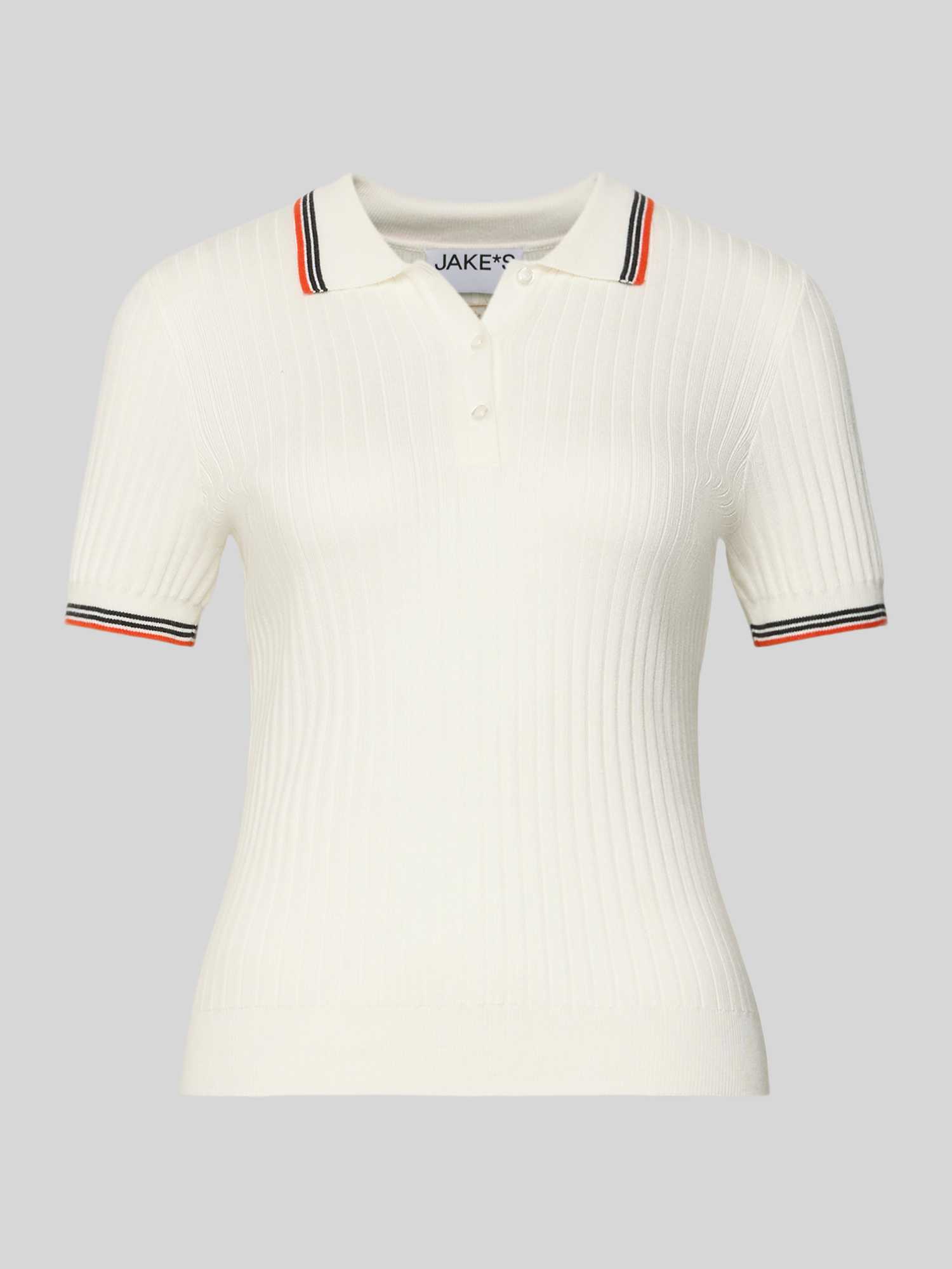 Slim fit poloshirt van viscosemix in tricotlook