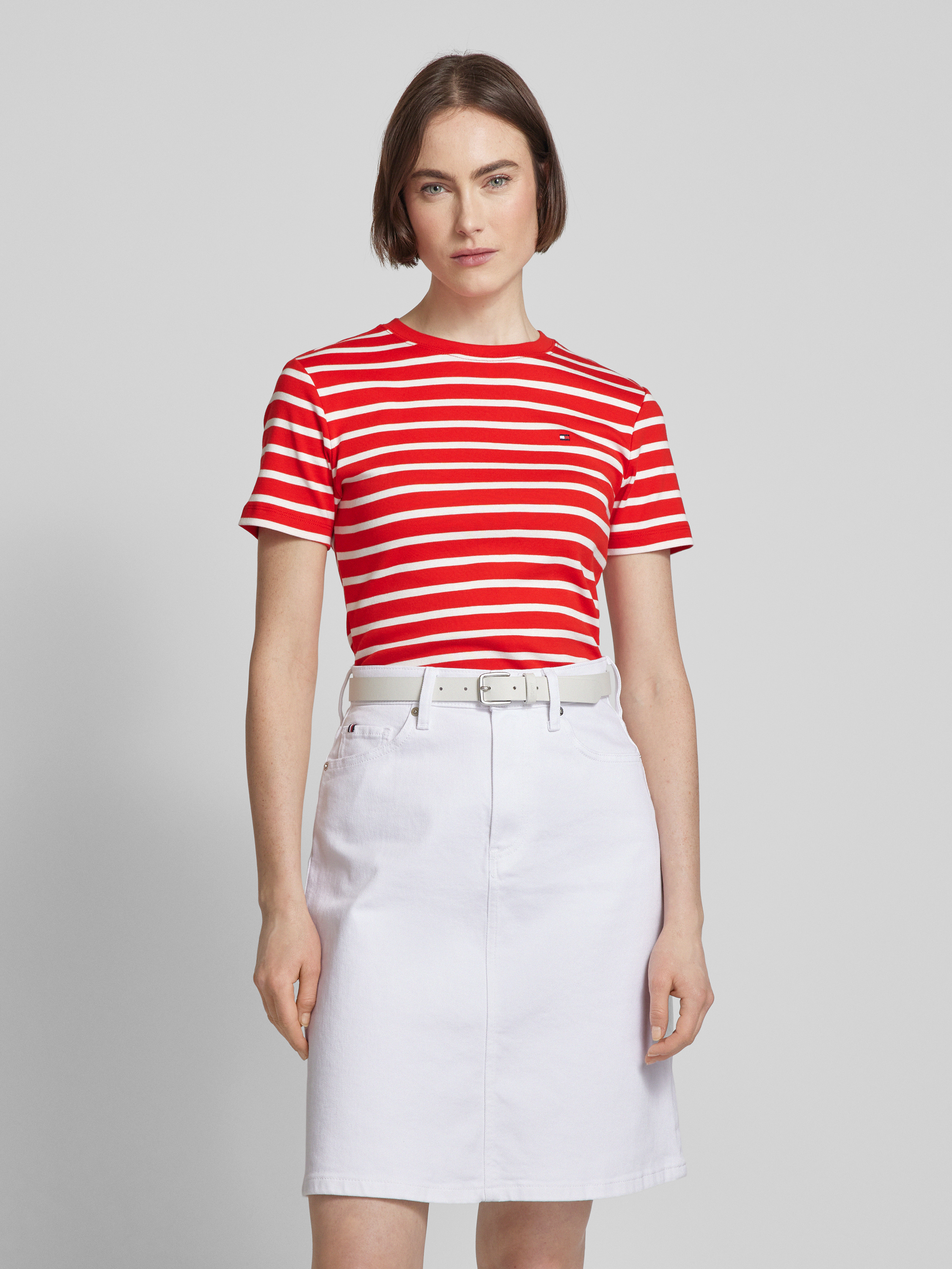 Tommy Hilfiger T-shirt met streepmotief, model 'CODY' in rood online ...