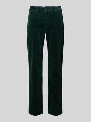 Stretch straight fit corduroy broek met riemlussen, model 'BEDFORD' Shop The Look MANNEQUINE