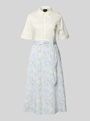 Tailliertes Hemdblusenkleid aus Baumwoll-Mix Shop The Look MANNEQUINE