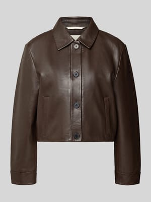 Regular Fit Lederjacke aus echtem Lammleder Shop The Look MANNEQUINE