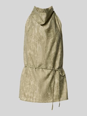 Neckholder-Blusentop mit Bindegürtel Shop The Look MANNEQUINE