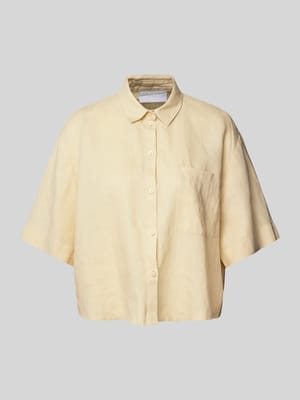 Relaxed Fit Leinenbluse mit Brusttasche Shop The Look MANNEQUINE