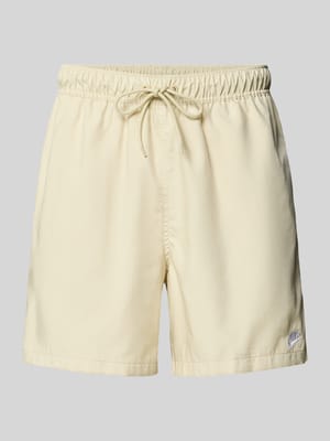 Short met labelstitching en elastische band Shop The Look MANNEQUINE