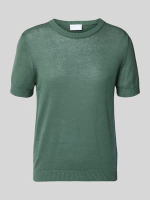 Strickshirt aus Leinen-Mix mit Rundhalsausschnitt Shop The Look MANNEQUINE