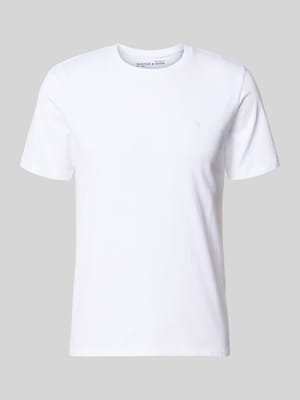 T-Shirt mit Label-Stitching und Rundhalsausschnitt Shop The Look MANNEQUINE