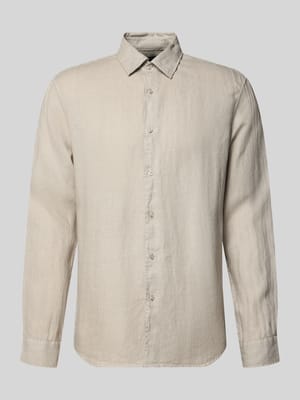 Linnen overhemd met kentkraag Shop The Look MANNEQUINE
