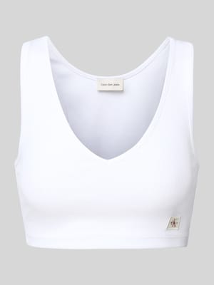 Bralette mit Label-Patch und V-Ausschnitt Shop The Look MANNEQUINE