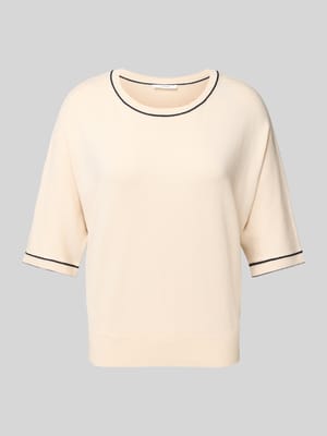 Gebreid shirt met ronde hals, model 'Prepi' Shop The Look MANNEQUINE