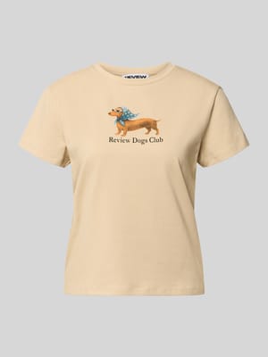 T-Shirt mit Motiv-Print und Rundhalsausschnitt Shop The Look MANNEQUINE