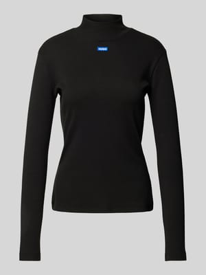 Longsleeve aus Viskose mit geripptem Stehkragen Shop The Look MANNEQUINE