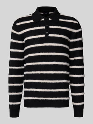 Gebreide pullover met kentkraag Shop The Look MANNEQUINE