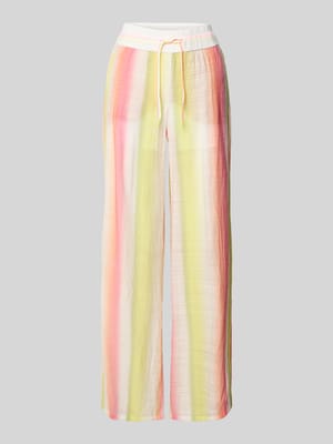 Spodnie materiałowe o kroju wide fit z mieszanki wiskozy z tunelem Shop The Look MANNEQUINE