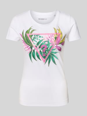 T-Shirt mit Label-Print Shop The Look MANNEQUINE