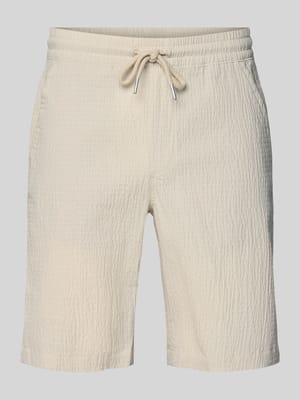 Shorts mit elastischem Bund und Strukturmuster Shop The Look MANNEQUINE