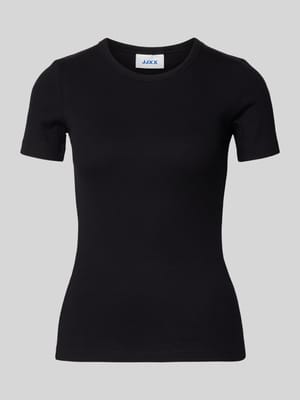 T-Shirt mit geripptem Rundhalsausschnitt Modell 'FRANKIE' Shop The Look MANNEQUINE