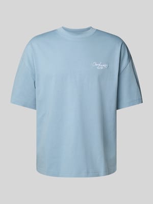 T-shirt met geribde ronde hals Shop The Look MANNEQUINE