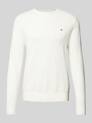 Strickpullover mit Logo-Stitching Modell 'PIMA' Shop The Look MANNEQUINE