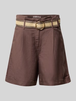 Shorts aus Leinen-Viskose-Mix mit Gürtel Shop The Look MANNEQUINE