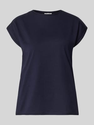 T-Shirt mit Rundhalsausschnitt und Rollsaum Shop The Look MANNEQUINE