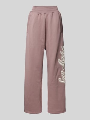 Sweatpants met labelstitching Shop The Look MANNEQUINE