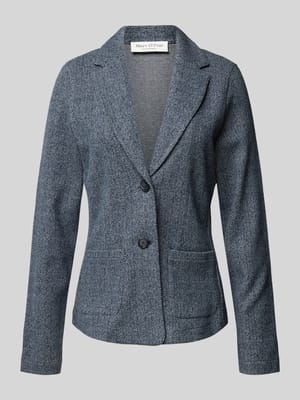 Shaped Fit Blazer mit Fischgrätmuster aus Baumwoll-Mix Shop The Look MANNEQUINE