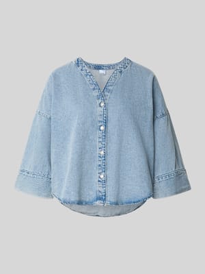 Loose Fit Jeansbluse aus Baumwoll-Viskose-Mix Modell 'VALERIA' Shop The Look MANNEQUINE