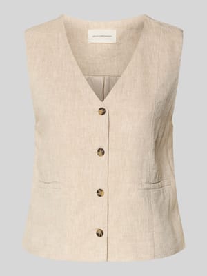 Bodywarmer van linnenmix met strookzakken model 'Viana Ginia' Shop The Look MANNEQUINE