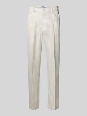 Leinenhose mit Bügelfalten und Eingrifftaschen Shop The Look MANNEQUINE