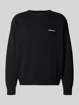 Oversized Strickpullover mit Label-Stitching Shop The Look MANNEQUINE