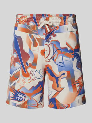 Regular Fit Sweatshorts mit Label-Print Shop The Look MANNEQUINE