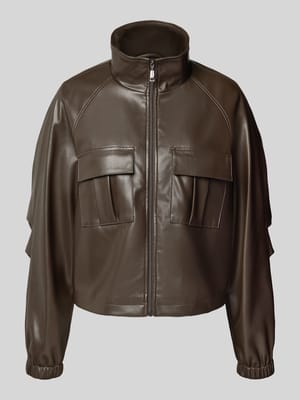 Kurtka z materiału skóropodobnego ze stójką Shop The Look MANNEQUINE