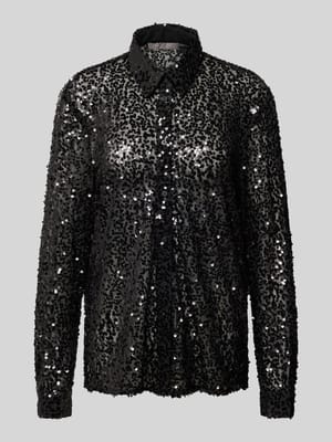 Bluzka o kroju regular fit z cekinowym obszyciem Shop The Look MANNEQUINE