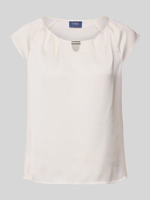 t-shirt z satyny z okrągłym dekoltem Shop The Look MANNEQUINE